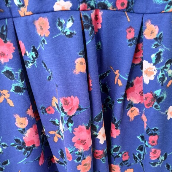 Candies Blue Floral Print Flare Dress Sweetheart Cutout Bow Back - NWT -Size XL - Picture 4 of 5